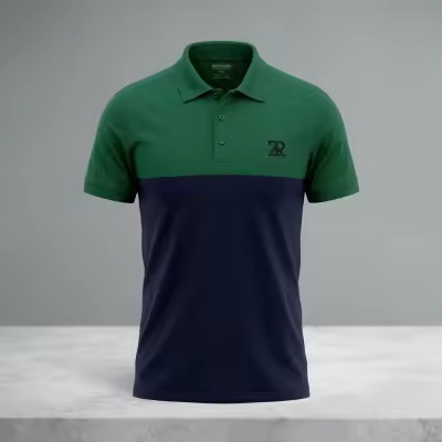 Budget-Friendly Men's Polo T-Shirt | Green & Black Color