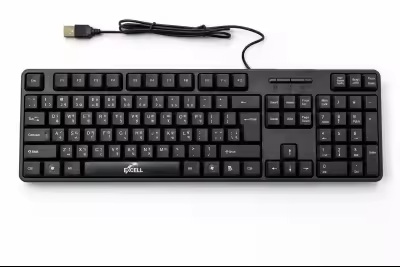 EXCELL EK-108 USB Standard Multimedia Keyboard Full Size Wired Keyboard for PC Laptop